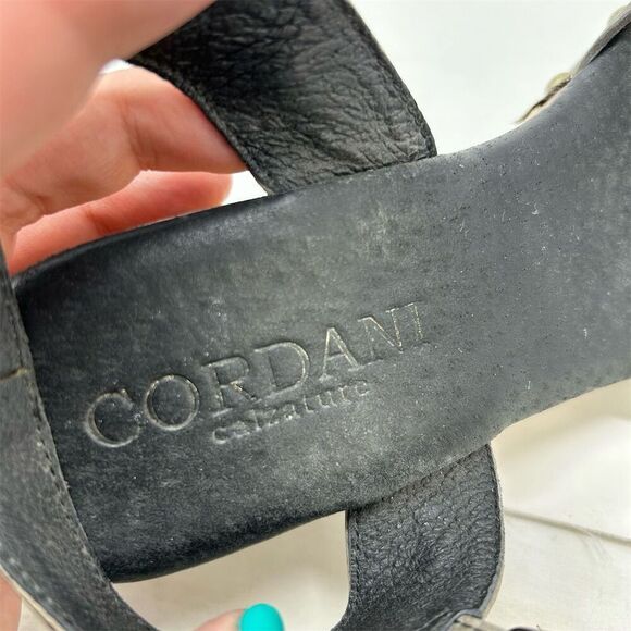 Cordani Brown Leather Slingback Heeled Studded Clogs Size 38 Closed Toe Sandals - Picture 13 of 14